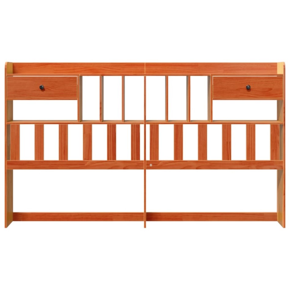 Cabecero de cama almacenaje madera maciza pino marrón 180