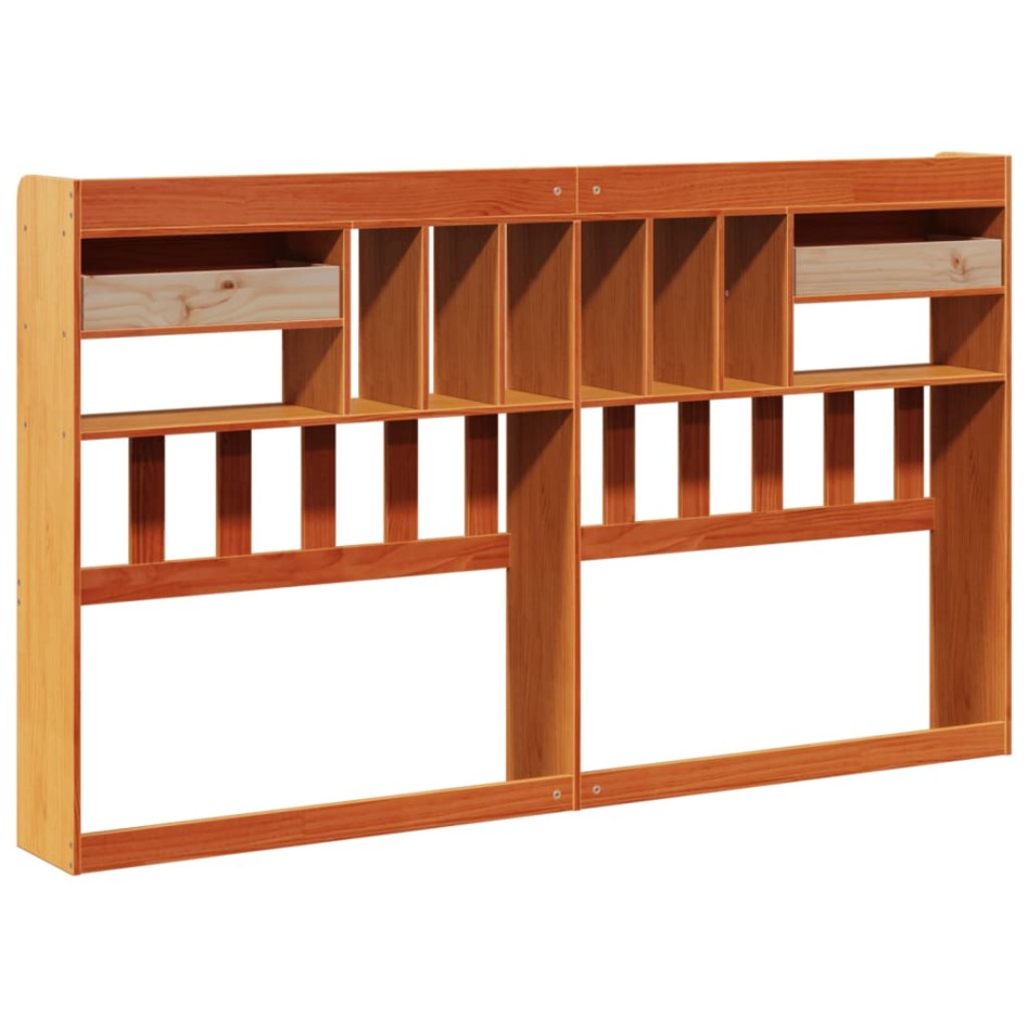 Cabecero de cama almacenaje madera maciza pino marrón 180
