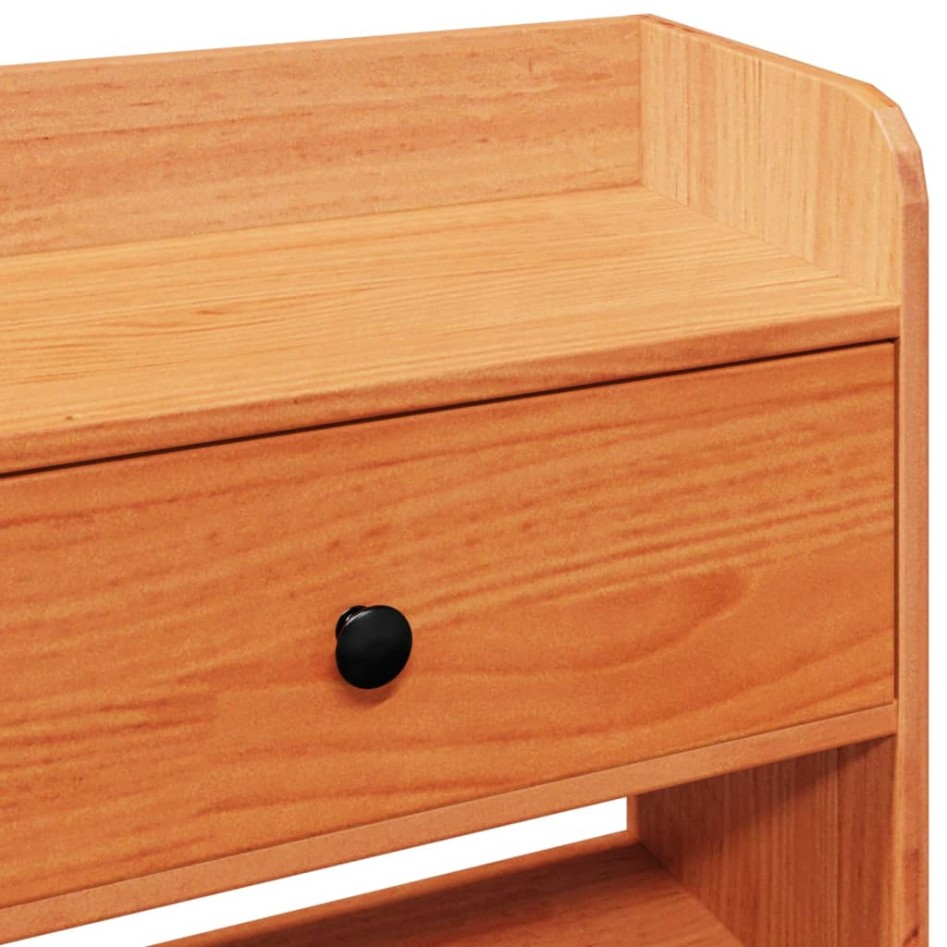 Cabecero de cama almacenaje madera maciza pino marrón 180