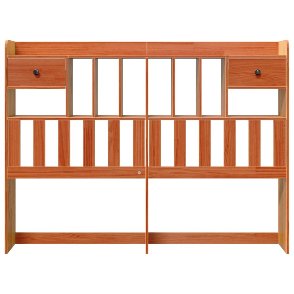 Cabecero de cama almacenaje madera maciza pino marrón 150