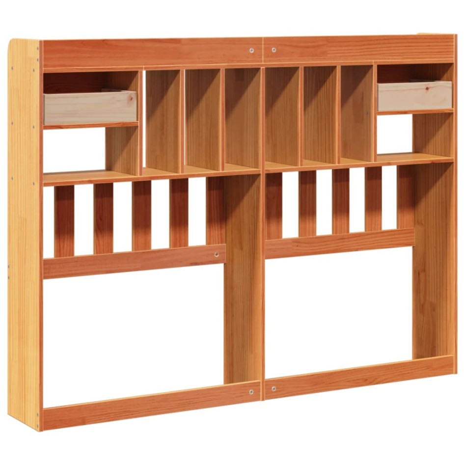 Cabecero de cama almacenaje madera maciza pino marrón 150