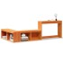 Mueble con escritorio madera maciza pino marrón 222x107x75