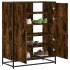 Zapatero de madera y metal roble ahumado 75x38x97,5