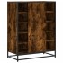 Zapatero de madera y metal roble ahumado 75x38x97,5