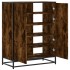 Zapatero de madera y metal roble ahumado 75x38x97,5