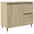 Set de muebles de baño 3 pzas madera contrachapada roble