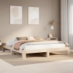 Estructura de cama sin colchón madera maciza de pino 200x200 cm