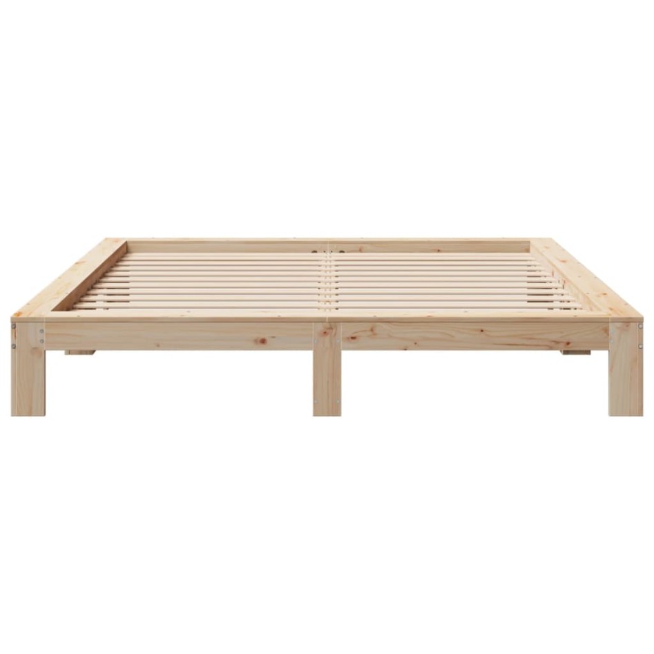 Estructura de cama sin colchón madera maciza de pino 200x200