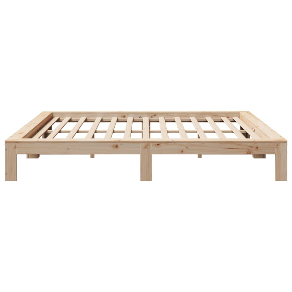 Estructura de cama sin colchón madera maciza de pino 200x200