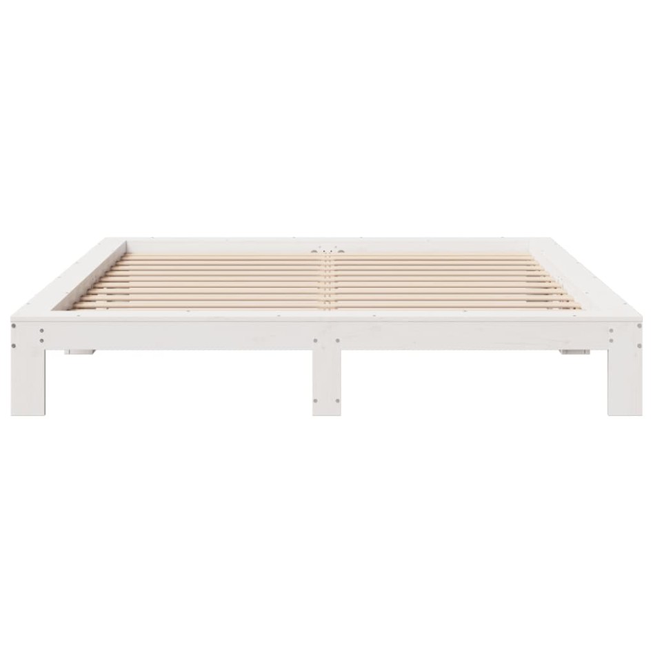 Cama sin colchón madera maciza de pino blanca 180x200