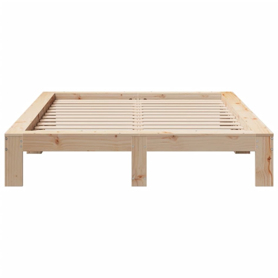 Estructura de cama sin colchón madera maciza de pino 160x200