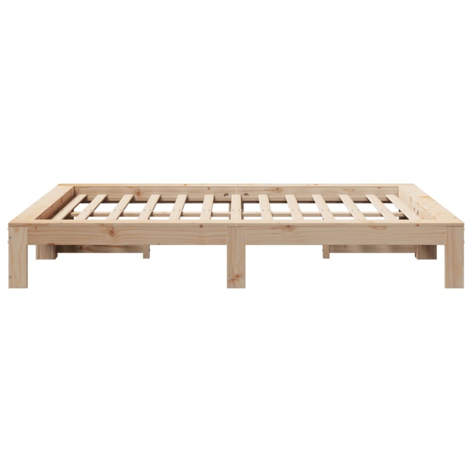 Estructura de cama sin colchón madera maciza de pino 160x200