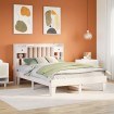 Estructura de cama sin colchón madera de pino blanca 150x200 cm