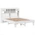 Estructura de cama sin colchón madera de pino blanca 150x200
