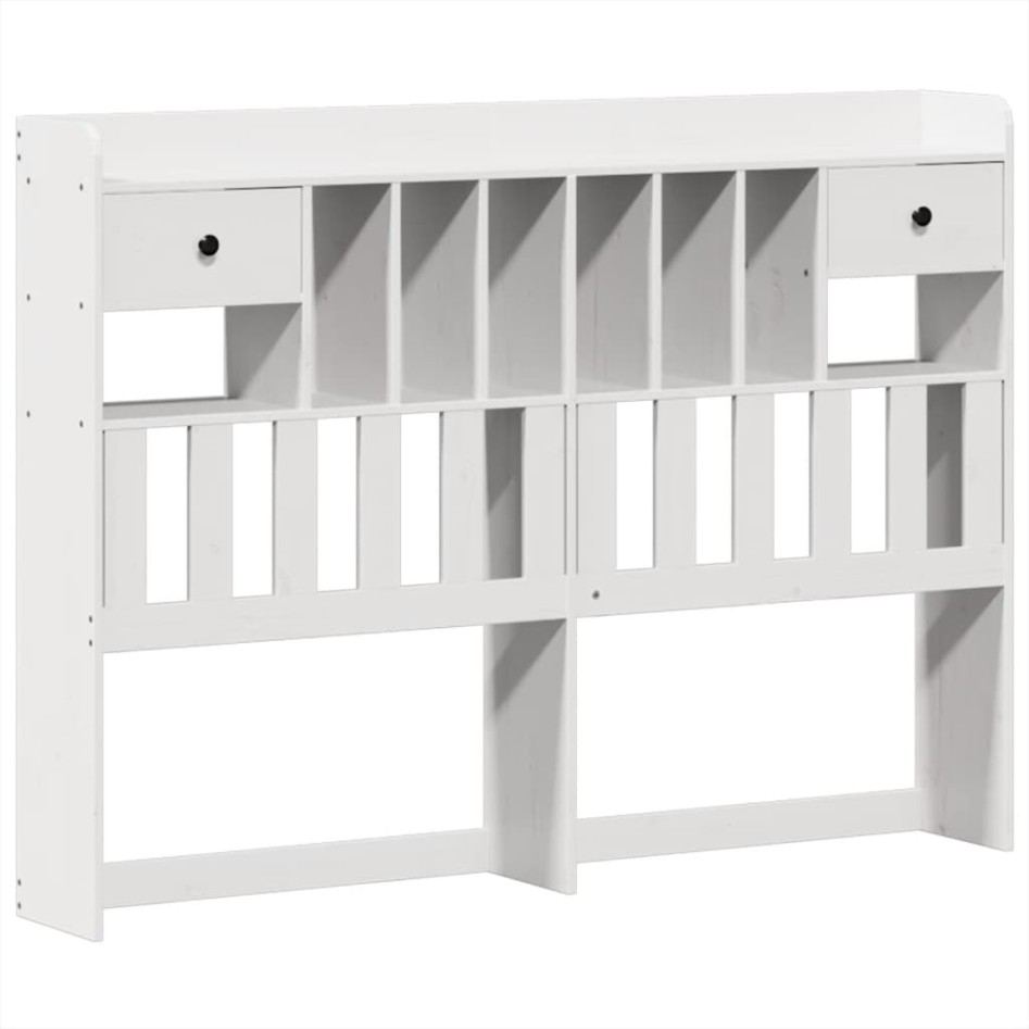 Estructura de cama sin colchón madera de pino blanca 150x200