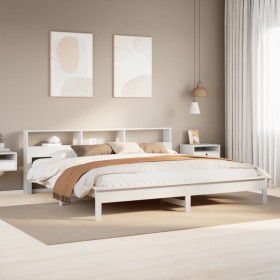 Cama sin colchón madera maciza de pino blanca 180x200