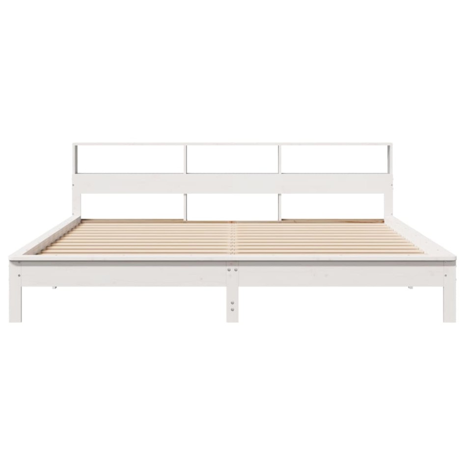 Cama sin colchón madera maciza de pino blanca 180x200