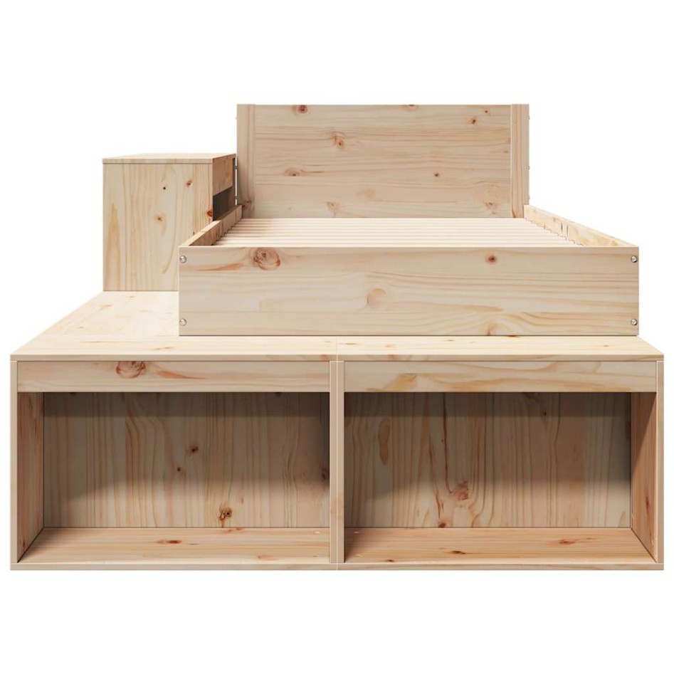 Estructura de cama sin colchón madera maciza de pino 80x200