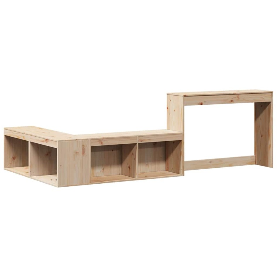 Estructura de cama sin colchón madera maciza de pino 80x200