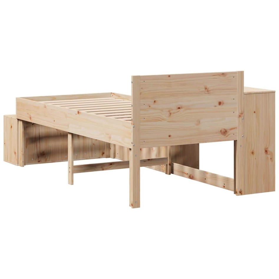 Estructura de cama sin colchón madera maciza de pino 80x200