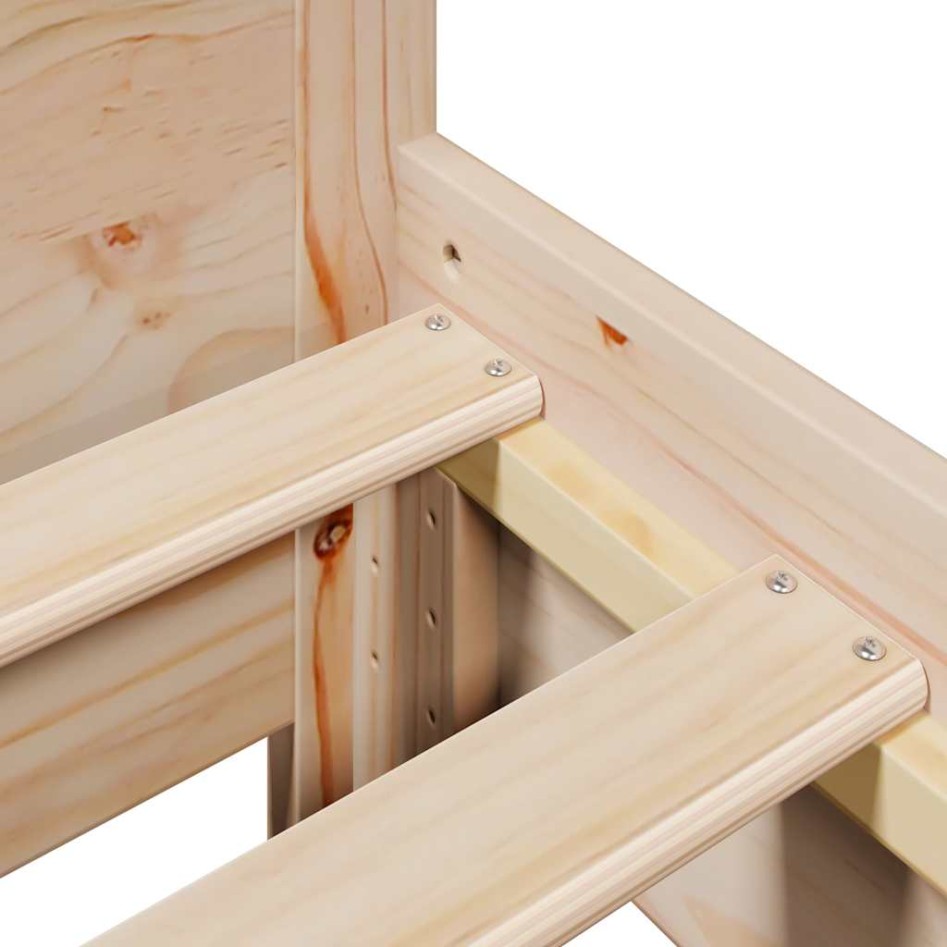 Estructura de cama sin colchón madera maciza de pino 80x200