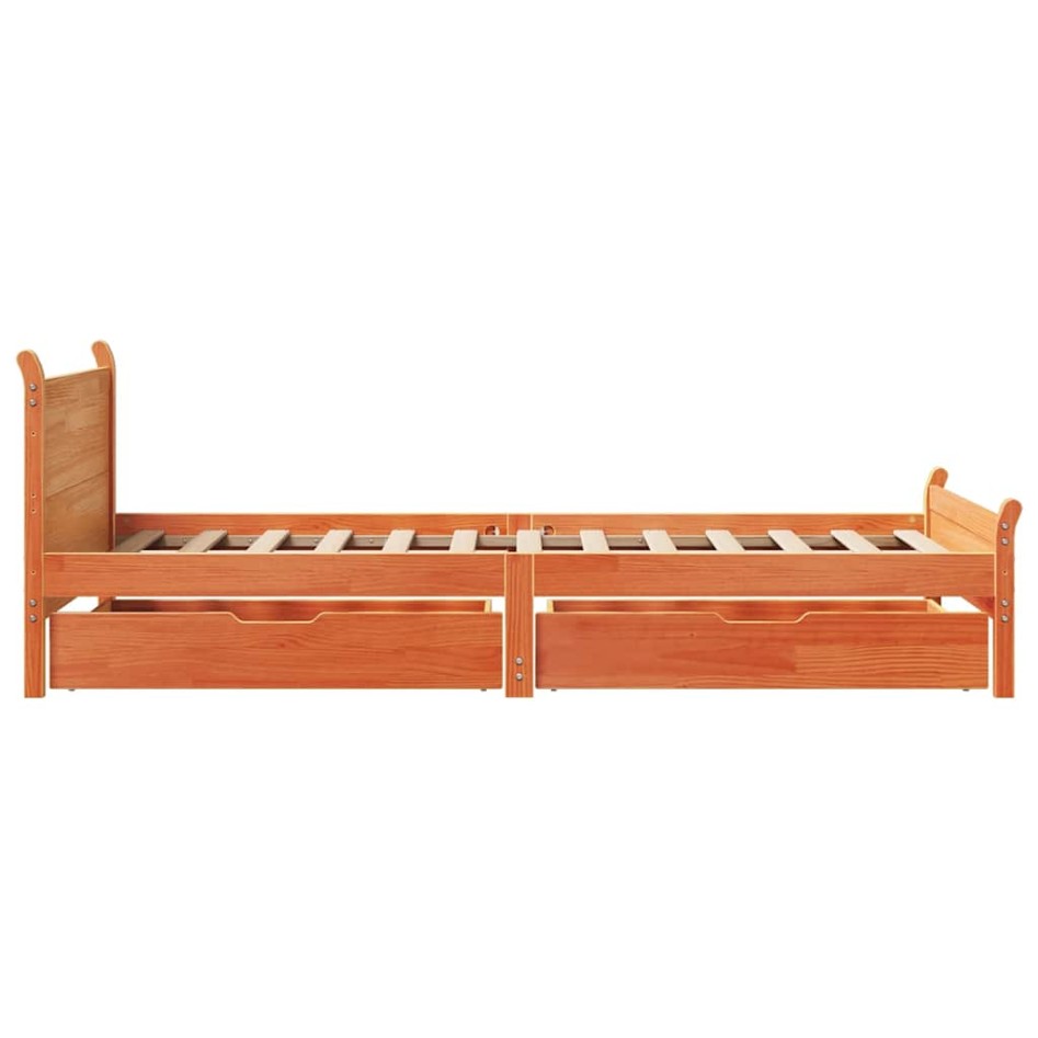Estructura de cama sin colchón madera de pino marrón 90x200