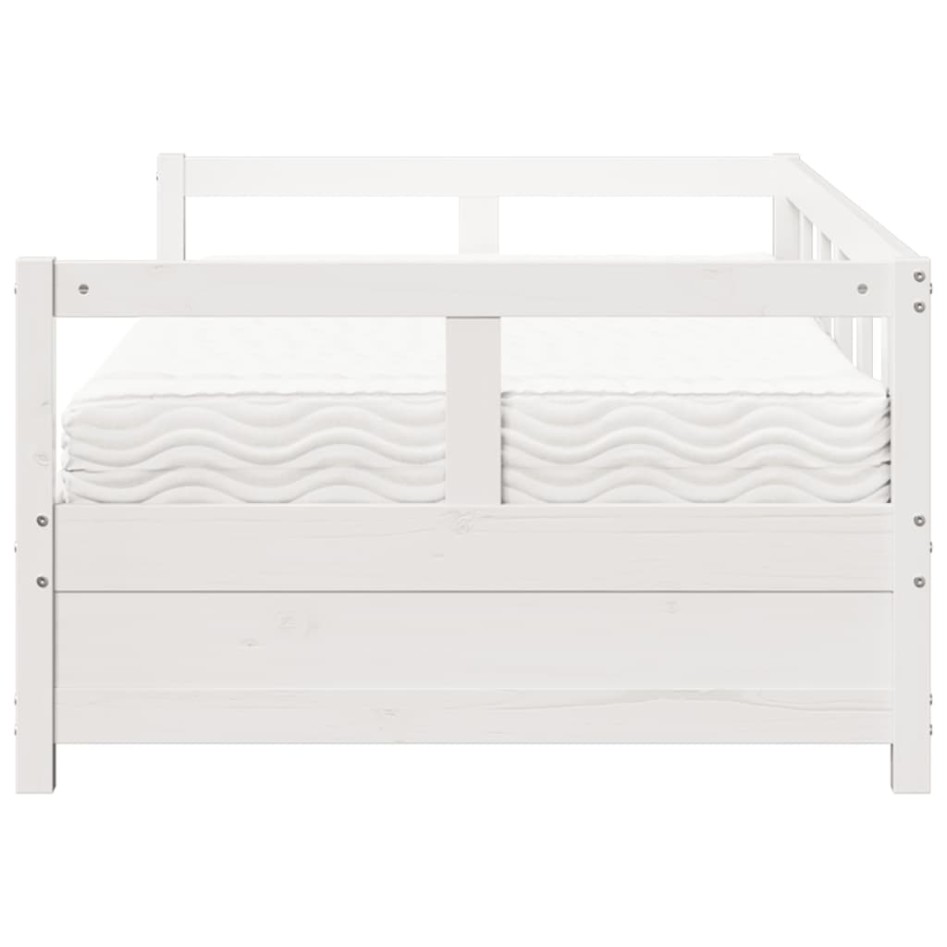 Sofá cama con colchón madera maciza de pino blanco 90x190