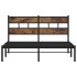 Estructura de cama sin colchón metal roble ahumado 140x200