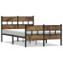 Estructura de cama sin colchón metal roble ahumado 120x190