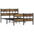Estructura de cama sin colchón metal roble ahumado 120x190