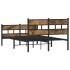 Estructura de cama sin colchón metal roble ahumado 120x190