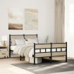 Estructura de cama sin colchón metal roble Sonoma 120x200 cm