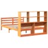 Cama con estantería sin colchón madera maciza marrón 140x190