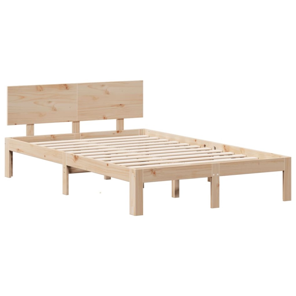 Cama con estantería sin colchón madera maciza de pino