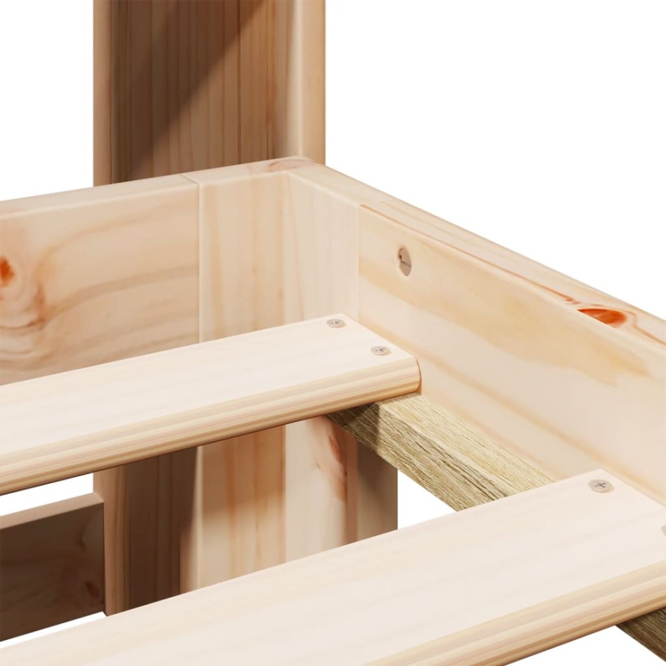 Cama con estantería sin colchón madera maciza de pino