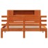 Cama con estantería sin colchón madera maciza marrón 160x200