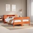 Cama con estantería sin colchón madera maciza marrón 160x200