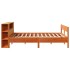 Cama con estantería sin colchón madera maciza marrón 160x200