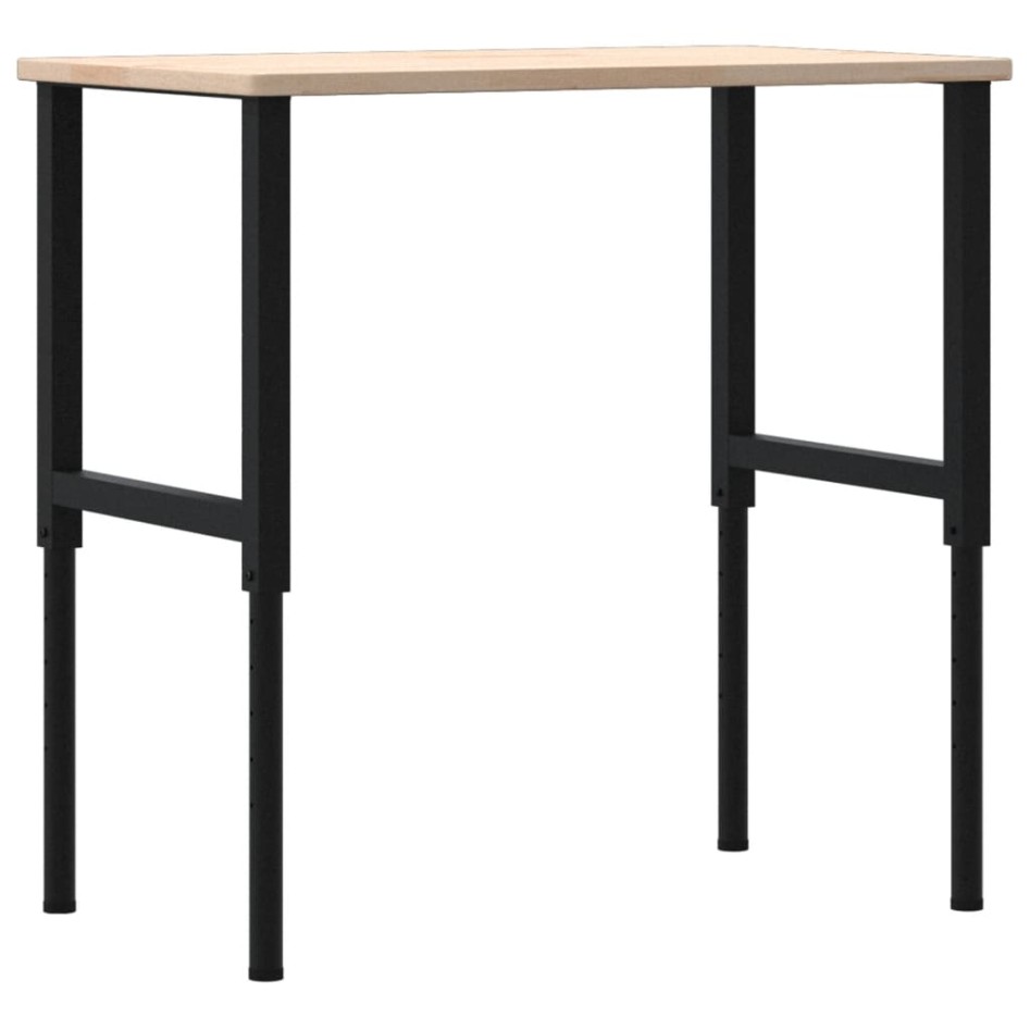 Banco de trabajo rectangular madera maciza 100x60x(71,5-98)