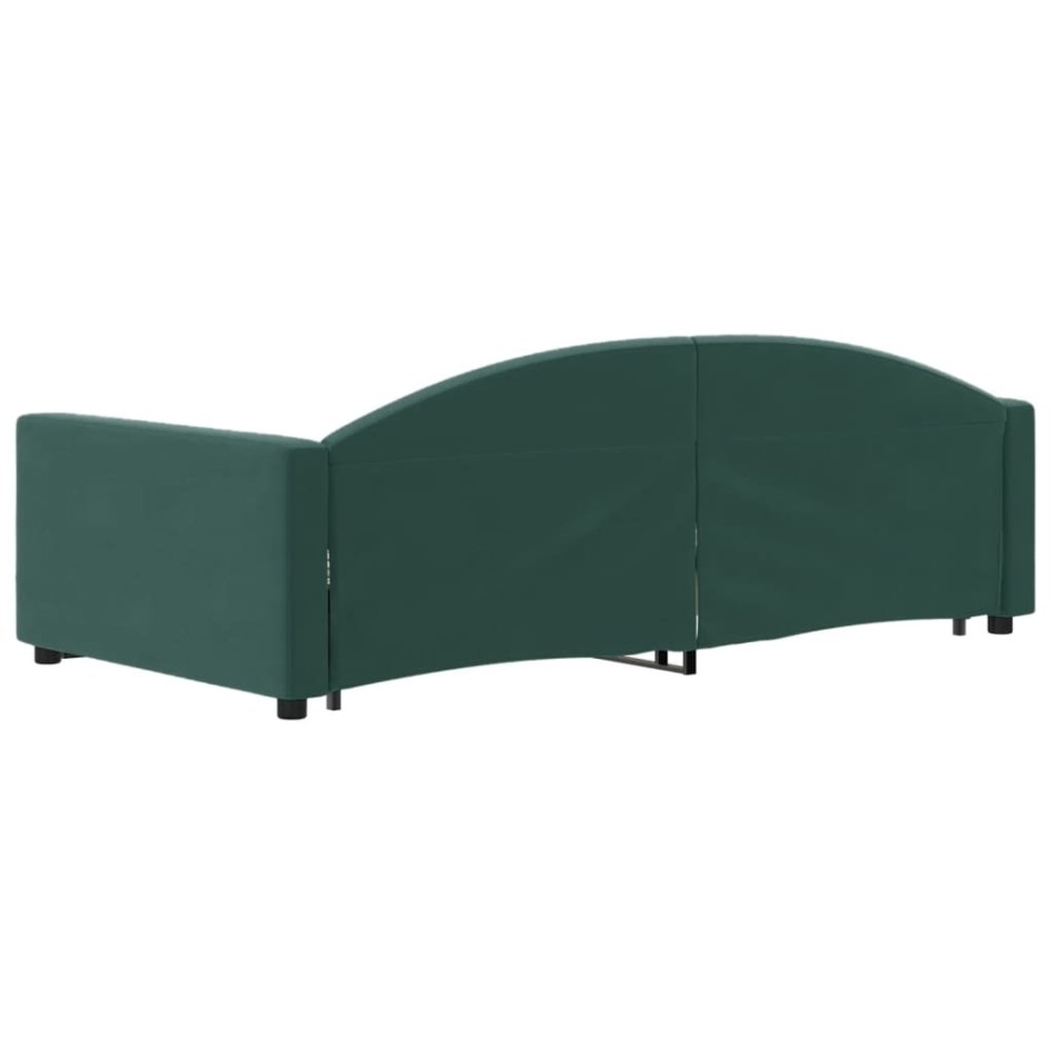 Sofá cama nido con cajones terciopelo verde oscuro 90x200