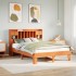 Cama sin colchón madera maciza de pino marrón cera 140x190