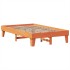 Estructura de cama sin colchón madera maciza marrón 135x190