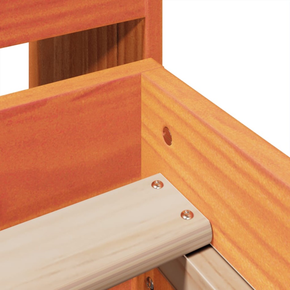 Estructura de cama sin colchón madera maciza marrón 135x190