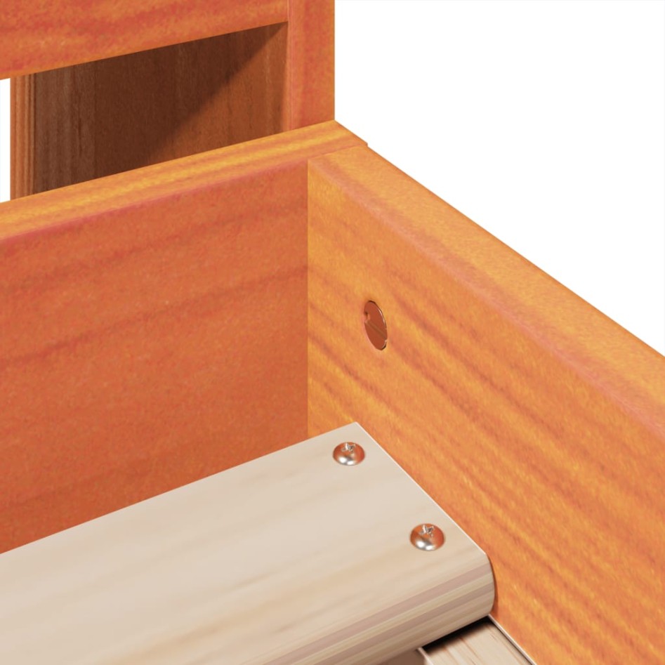 Estructura de cama sin colchón madera maciza marrón 75x190