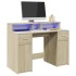 Escritorio con LED madera ingeniería roble Sonoma 120x55x91