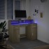 Escritorio con LED madera ingeniería roble Sonoma 120x55x91