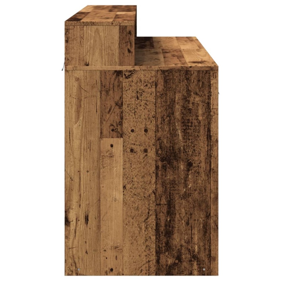 Escritorio con LED madera ingeniería envejecida 120x55x91