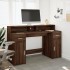 Escritorio con LED madera ingeniería marrón roble 140x55x91