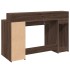 Escritorio con LED madera ingeniería marrón roble 140x55x91
