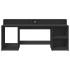 Escritorio con luz LED madera ingeniería negro 200x55x91